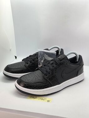 Nike Air Jordan Retro 1 Low G Golf Black Crocodile Skin Mens Size 7 (DD9315-003)